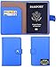 Travelambo RFID Blocking Genuine Leather Passport Holder Wallet Cover Case Wing Pocket (Blue)