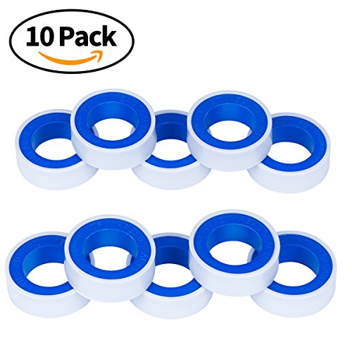 Thread Tape PTFE Plumbers Sealant Tape – Total 3940" (1/2" X 394” X 10PCS, White)
