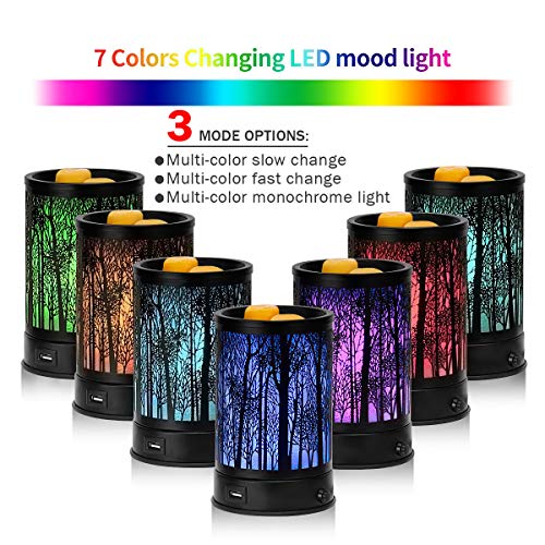 Hituiter Wax Melt Warmer For Scented Wax With USB Charging 7 Colors LED