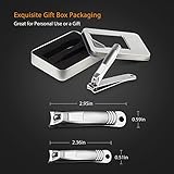Chimocee Nail Clippers, 2PCS Professional Sharpest Stainless Steel Fingernail and Toenail Clippers,Heavy Duty Big Nail Clippers Set for Men & Women