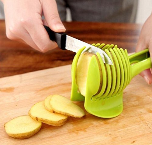 EASY MAKE - Tomato Slicer, Fruit & Vegetable Cutter and Egg Slicer - Multifunctional - Ideal for Round Slicer (Green)