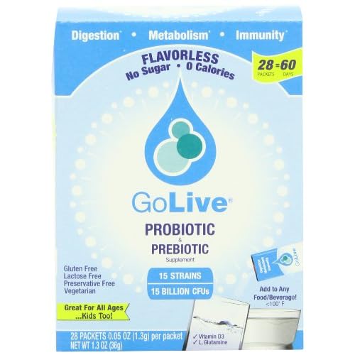 Golive Probiotic and Prebiotic Supplement Blend, Flavorless, 28-Count image