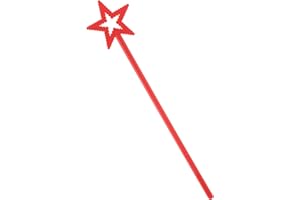 ZCYSRLQIN 1 Pcs 13 Inch Star Wand Elf Baton Angel Wand Angel Fairy Wand Plating Wand Sticks for Princess Birthday Party Wedding Halloween Christmas Costume Cosplay Dress up Accessories（Red）