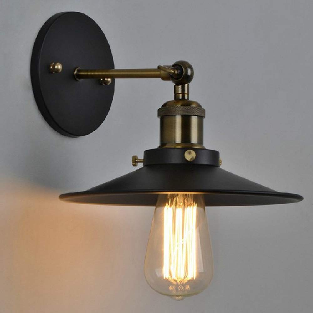 Louvra Industrial Wall Light Vintage Metal Black Wall Lights Antique Iron Retro Edison Adjustable Wall Sconce Lamp for Kitchen Lounge Bar Warehouse,E27 Wall Mounted
