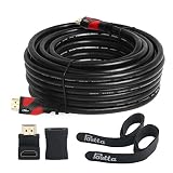 HDMI Cable 50 Feet Postta Ultra HDMI 2.0V Cable with 2 Piece Cable Ties+2 Piece HDMI Adapters Support 4K 2160P,1080P,3D,Audio Return and Ethernet
