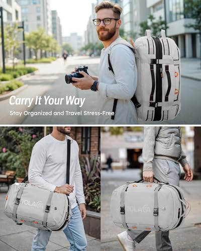 Tolaccea Travel Laptop Backpack Carry on Flight Approved, Large Personal Item Backpack Convertible Duffle Luggage Bag Daypack Business Rucksack Fits 15.6