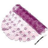 Estone Bathroom Non-slip Pad PVC Pebble Bath Shower Tub Bathing Cobblestone Slip Mat (Purple)