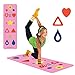 Pink Tween Adult Yoga Mat - Phresh Chi Mat & How-To Poster - Exercise Game – Easy to Learn, Makes Yoga Fun - Helps Alignment, Flexibility, Weight-loss, Mindfulness - Great for Kids, Teen, Family