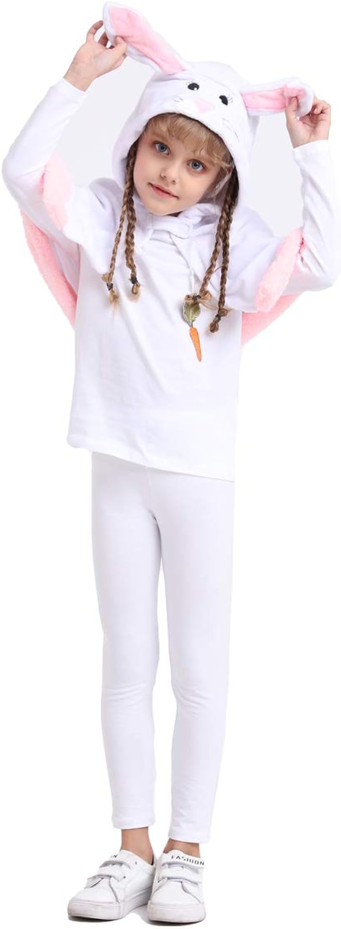 Easter Bunny costume, Bunny cape，Rabbit (hooded) cloak, 2pcs, white Clothing