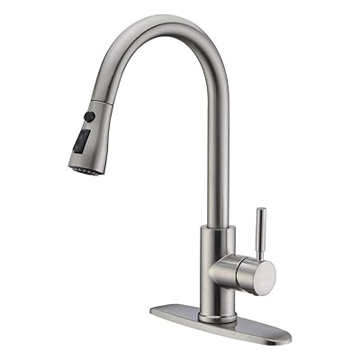 WEWE Grifo extraíble de níquel cepillado