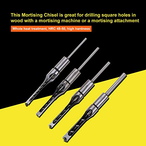 Universal Tool,Square Hole Mortiser Drill Bit Hole Drill Guide Positioner Mortising Chisel Drill for DIY Woodworking Electric Drill Tools