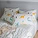 King Duvet Cover 100% Cotton Daisy Bedding Sets for Teen Bed Set 3 PCS Floral Women Girls Green Bedding Duvet Cover Pillowcases, NO Comforter