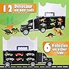 Vanplay-Dinosaur-Truck-Toy-Car-Transporter-Carrier-Set-include-Dinosaur-Figures-Egg-Mini-Racing-Car-with-Play-Mat-Road-Signs-for-Children-37PCS Vanplay Dinosaur Toys Transporter Truck Toy Include Mini Dinosaur Figures Cars with Play Mat Birthday Easter Gift for…