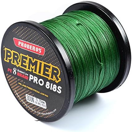 Pro Beros Braided Fishing Lines Super Strong Abrasion Resistant 6LB-100LB Moss Green (4Strands 8Strands) Saltwater/Freshwater Fishing Line