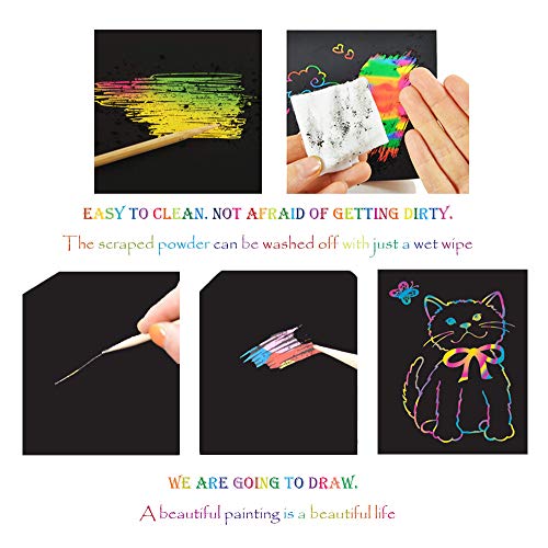 I&Art Scratch Art Books for Kids Scratch Art Paper Rainbow Scratch Art for Best Gifts
