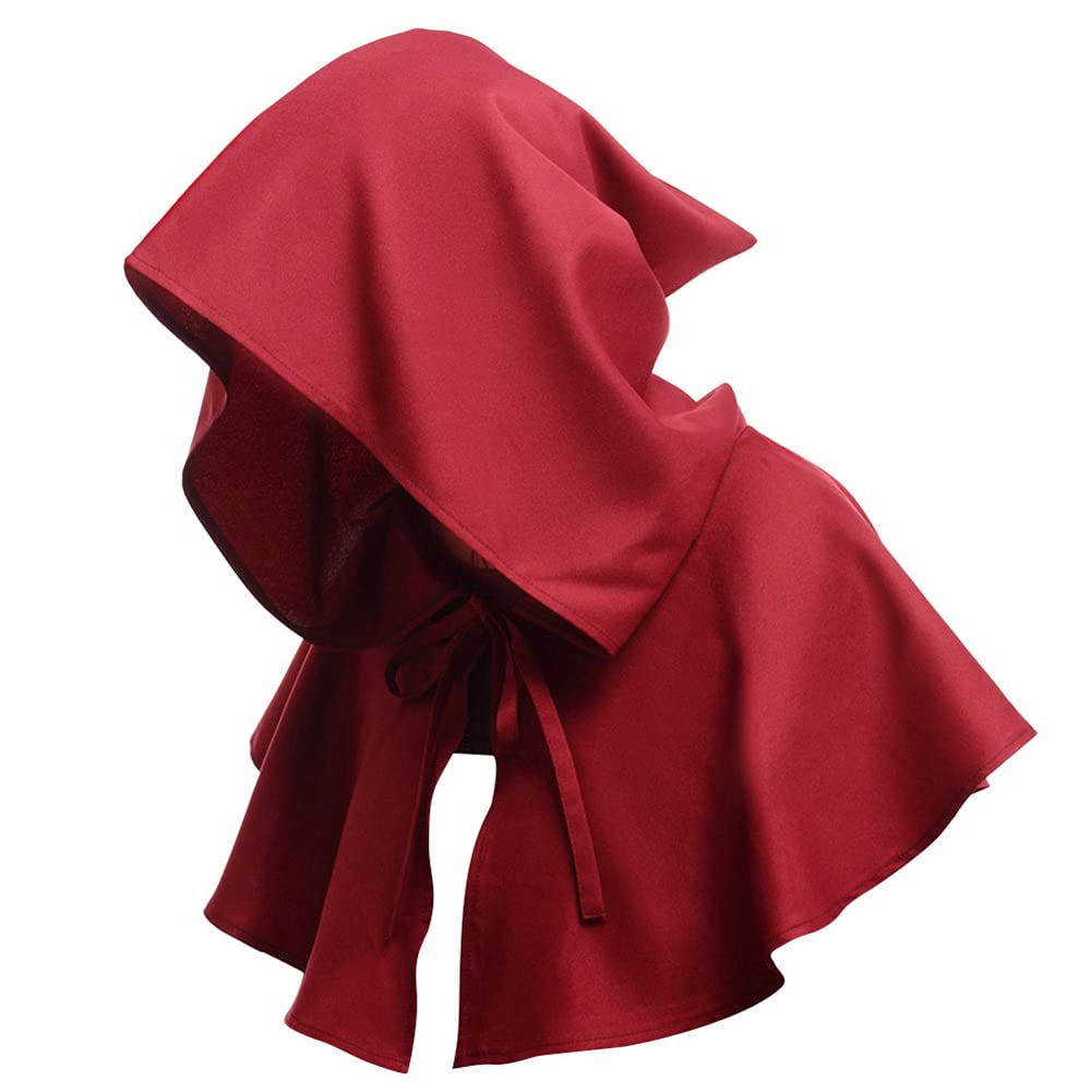Unisex Medieval Cowl Hat, Hood Gothic Cape Cloak Cowl Vintage Friar Costume Medieval Cloak Women Mens Medieval Cape Hooded Robe Cloak Men Wizard Cloak Witch Cape Adult Vampire Death Devil Cloak