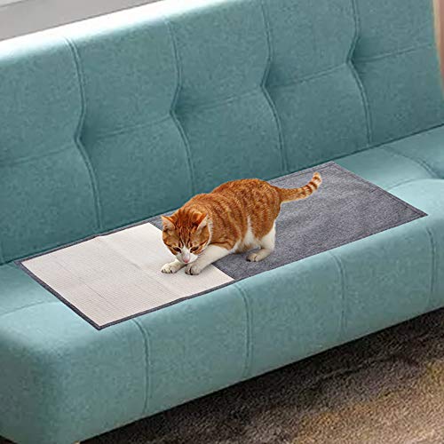 Urijk Cat Scratch Mat Sofa Shield, Cat Scratch Furniture Protector Cover for Couch Chair, Washable Durable Cat Scratching Pad to Prevent Furniture Scratching, 51" L x 18" W (Grey)