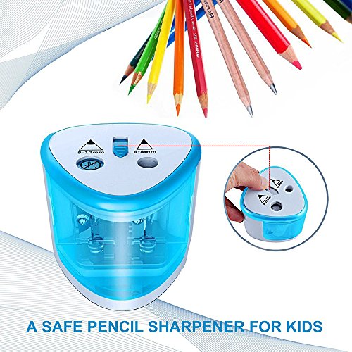 Tihoo Electric Pencil Sharpener for Colored Pencils, Battery Operated