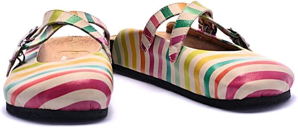 Goby Women�s Shoes ��Colorful Stripes Clog�� Sandals