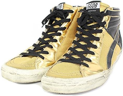 Amazon ゴールデングース Golden Goose Records ヴィンテージ加工サイドジップスニーカー 42 ゴールド ブラック 中古 The Golden Goose ゴールデングース スニーカー