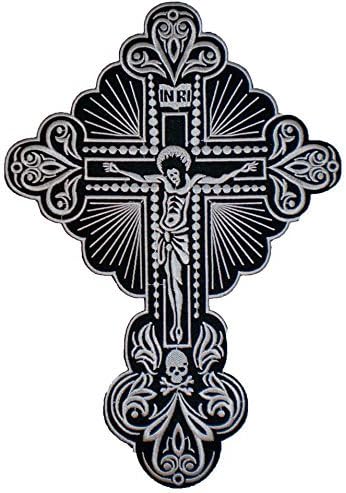 8x12" Cross Crucifix Jesus Christian Biker Back Patch