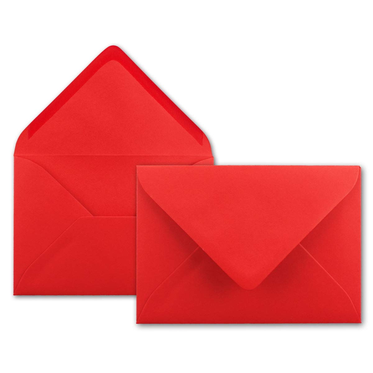 Neuser FarbenFroh 80g/m², B6 envelopes, 175 x 125 mm, Wet Sealing Gesamtparent 50 Umschläge Leuchtendrot