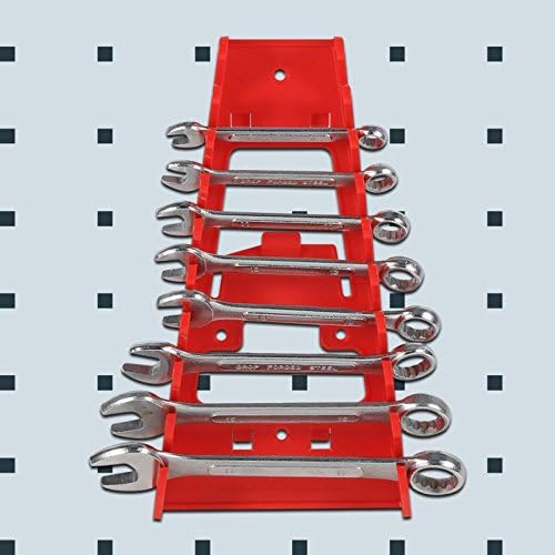 Wall Mounted Plastic Red 9 Slot Wrenches Rack Standard Organizer Holder Tools