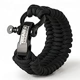 Titan Paracord Survival Bracelet | Black | X-Large (Fits 9