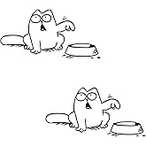 ZIMISI 2PCS Cat Car Fuel Cap Sticker Decal, Vinyl Weatherproof Auto Bumper Sticker, Funny Hungry Cat with Empty Bowl Decal, Vehicle Decoration Accessories for Car, SUV, Window, Laptop (R)