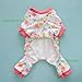 Fitwarm® Pink Floral Dog Pajamas Dog Shirt Cozy Dog Clothes Pet Shirt, Small
