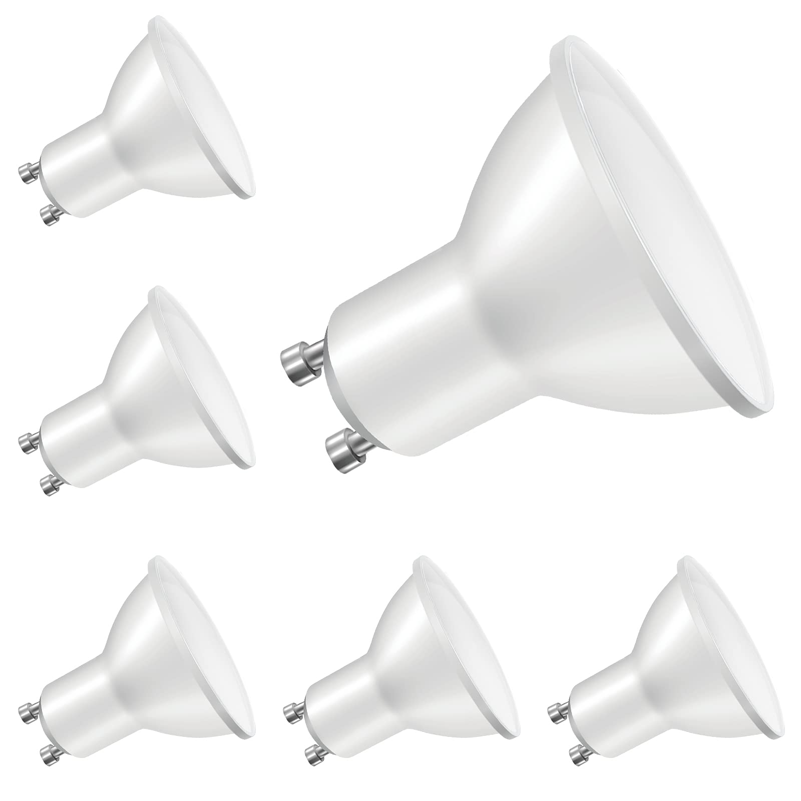 BIGHOUSEMax GU10 LED Bulbs Warm White, 40W Halogen Equivalent, 5W 400lm LED Spotlight Bulb, Energy Saving LED Spot Light Bulb, 120°Wide Beam g10 Led Bulbs for Ceiling Lights, Non-dimmable, Pack of 6