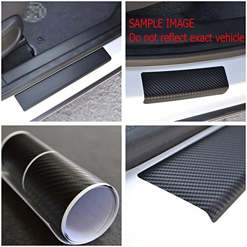 Door Sill Vinyl Wrap Scuff Protection Film fit Chevrolet Niva 2007- Black Carbon Fiber Texture Entry Guard 4 pcs Kit Paint Protector Decals
