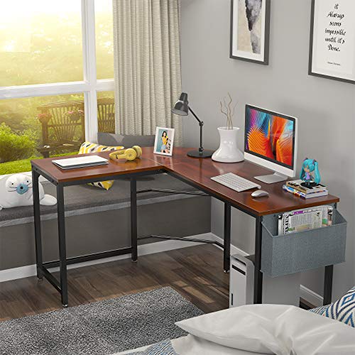 Foxemart L Shaped Desk Corner Desk 58" Computer Gaming Desk PC Table Writing Workstation for