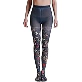 Sahabowi Women Tights, Sheer High Waist Pantyhose, Vintage Control Top Stockings, Siwa opaque print1
