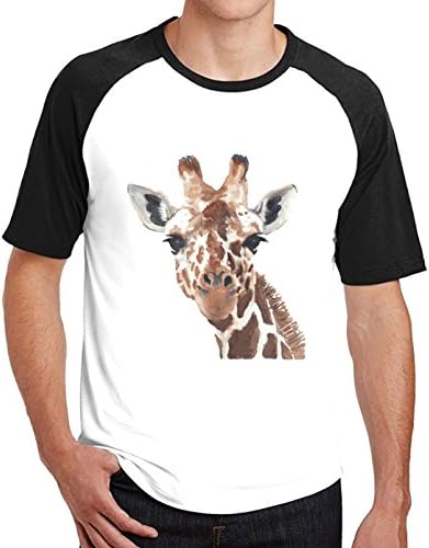 HappyAnimal Mens Cute Animal Watercolor Giraffe T-Shirts for Men