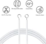 FERRIS 2 Packs 3 Metre Net Curtain Wire with 16 Hooks & Eyes White view 3