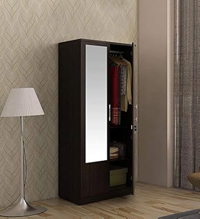 Homiez Decor Kade Two Door Wardrobe In Wenge Finish With Mirror