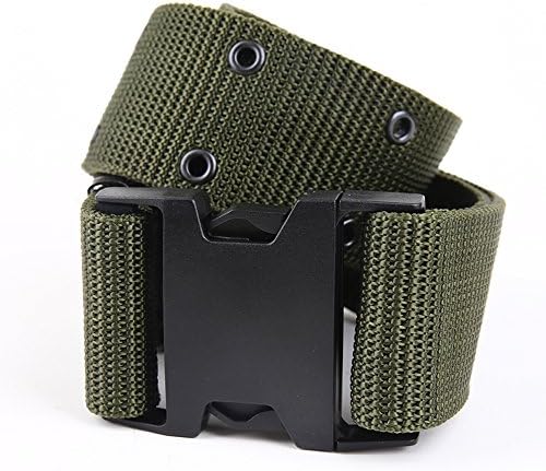 HIPICB Military Men Belt Tactical Nylon Canvas Outside Army Trouser Buckle Strap (Army green)