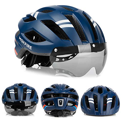 MOKFIRE Bike Helmet Mountain Bicycle Helmets with Safety LED Back Light Detachable Magnetic Goggles Road Cycling Helmets… - Image 3