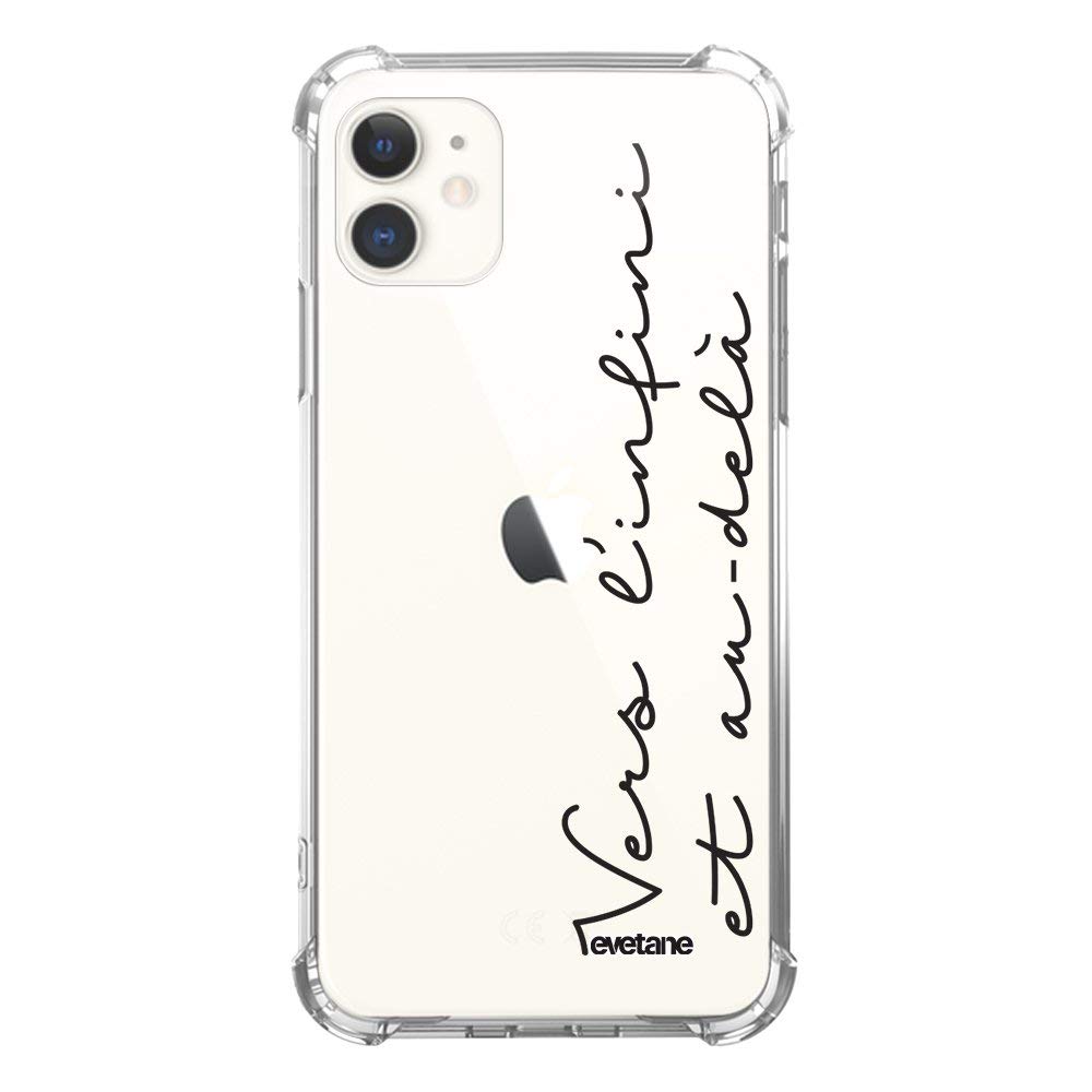 Evetane Case Compatible with iPhone 11 Silicone Corners Shockproof Solid Full Protection Resistant Transparent to Infinity and Beyond Fashion Writing Pattern