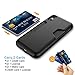 Timocy iPhone X Case,iPhone 10 case with [Tempered Glass Screen Protector] Slim Dual Layer Wallet Design and Card Slot Holder for iPhone X 2017 - Black