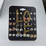 20 Pairs Fashion Stud Earrings Set for Women Girl Kid Different Colorful Shape Stud earrings Birthday Valentine