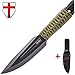 Grand Way Tactical Survival Throwing Knife - Stainless Steel Sharp Black Blade - Thrower Sheath - Everyday Sports, Fighting Rescue - Self-Defense Camping 15715