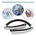Bluetooth Headset, GRDE Bluetooth Headphones Wireless Stereo Neckband Foldable Sport Earbuds with Mic Retractable Bluetooth Earphones Compatible for X/8/7 Plus Samsung Galaxy S7 S8 S9 (Silver)