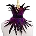 ZAKIA Gothic Natural Real Feather Choker Necklace Neck Wrap Collar Halloween Accessory (Purple)