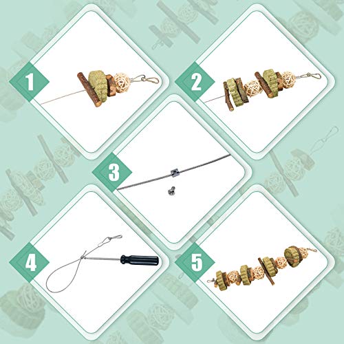 Roundler DIY Rabbit Hamster Chew Toys, Pet Snacks Molar Toys, Make a Unique Chew Toy for Small Animals, Suitable for Rabbits, Chinchillas, Guinea Pigs, Hamsters, Chewing/Playing (Style-1)