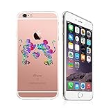 iPhone 6 /6S, DECO FAIRY Art Paint Splash Ultra Slim Translucent Silicone Clear Case Gel Cover for Apple (forever young lovers )