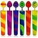 Popsicle Molds, maxin 6 Pcs Silicone Ice Pop Molds Colored Rainbow Swirl Ice Popsicle Mold Maker with Attached Lids (Asorted Color)