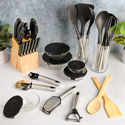 Gibson Home 95Piece Kitchen in a Box Cookware, Dinnerware, Flatware