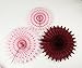 Burgundy Pink Birthday Party Decorations/Fall Bridal Shower Decorations/Valentines Day Decor/7pcs Burgundy Cream Pink Pinwheels Tissue Paper Fans Fall Bachelorette Party Decorations/Burgundy Wedding